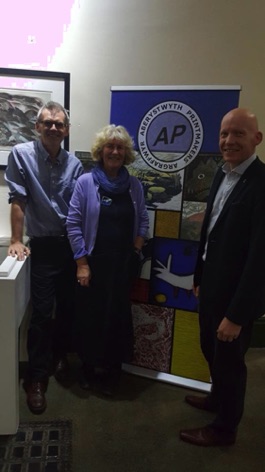 Stuart Evans, Gwenllian Ashley and 
Rhodri Morgan at the opening of the
AP Christmas Show